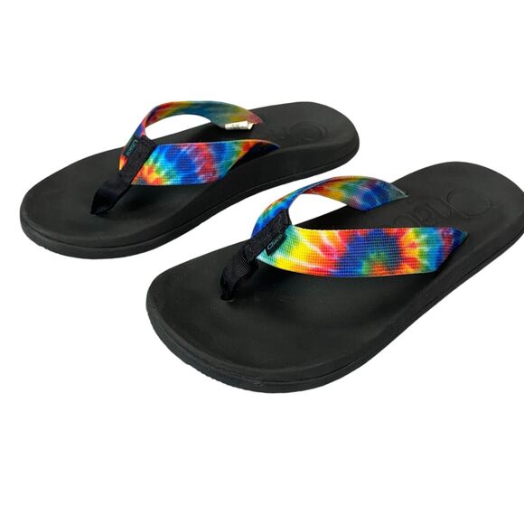 Chaco Chillos Flip Flops Men US 9 Rainbow Tie Dye Comfy Slip Resistant JCH108035 - Picture 7 of 10